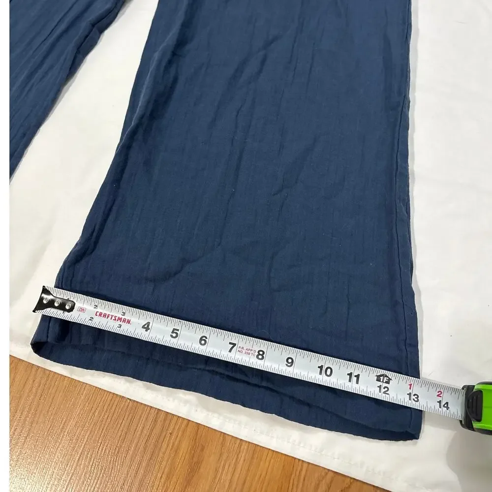 Pact Women’s Large Blue Coastal Beach Halter Jumpsuit Cotton Beachy Nautical - Picture 10 of 13